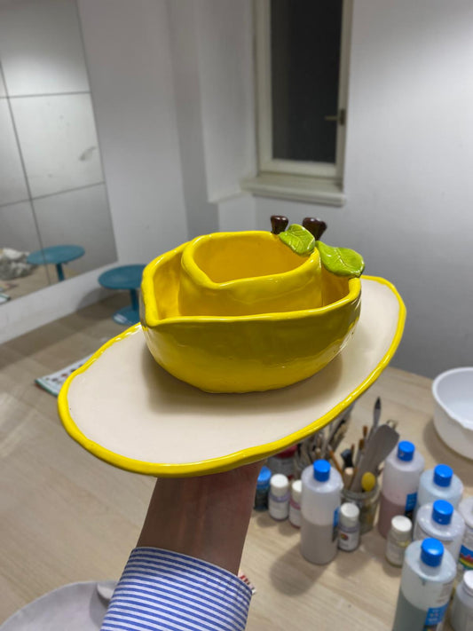 Handmade ceramic set of plates