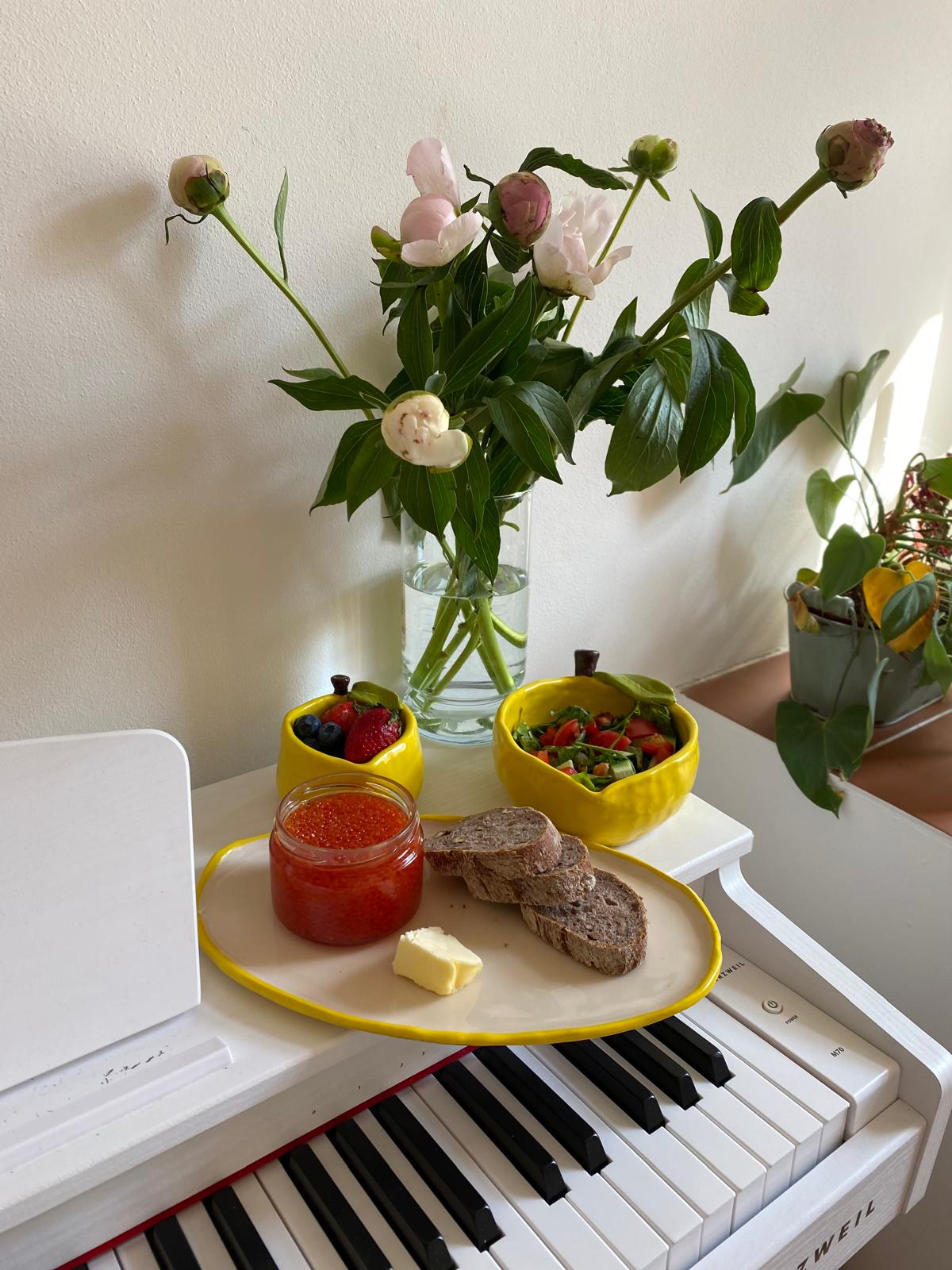 Handmade ceramic set of plates