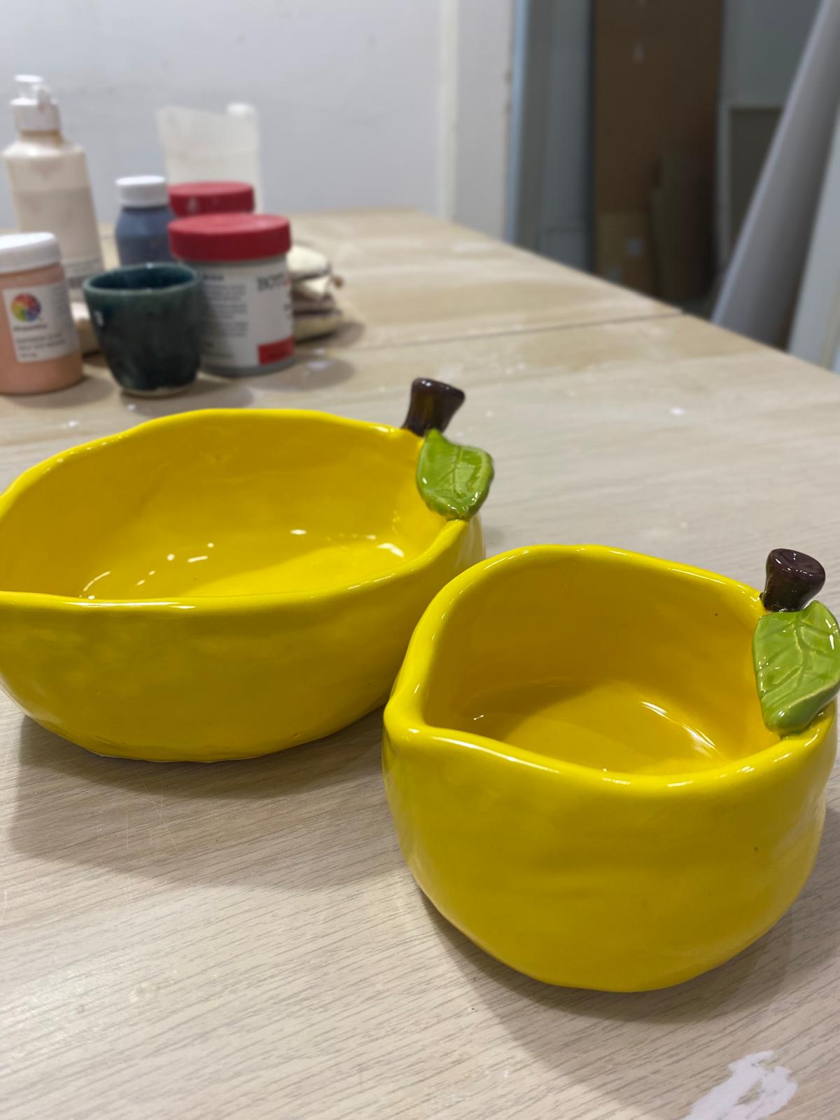 Handmade ceramic set of plates