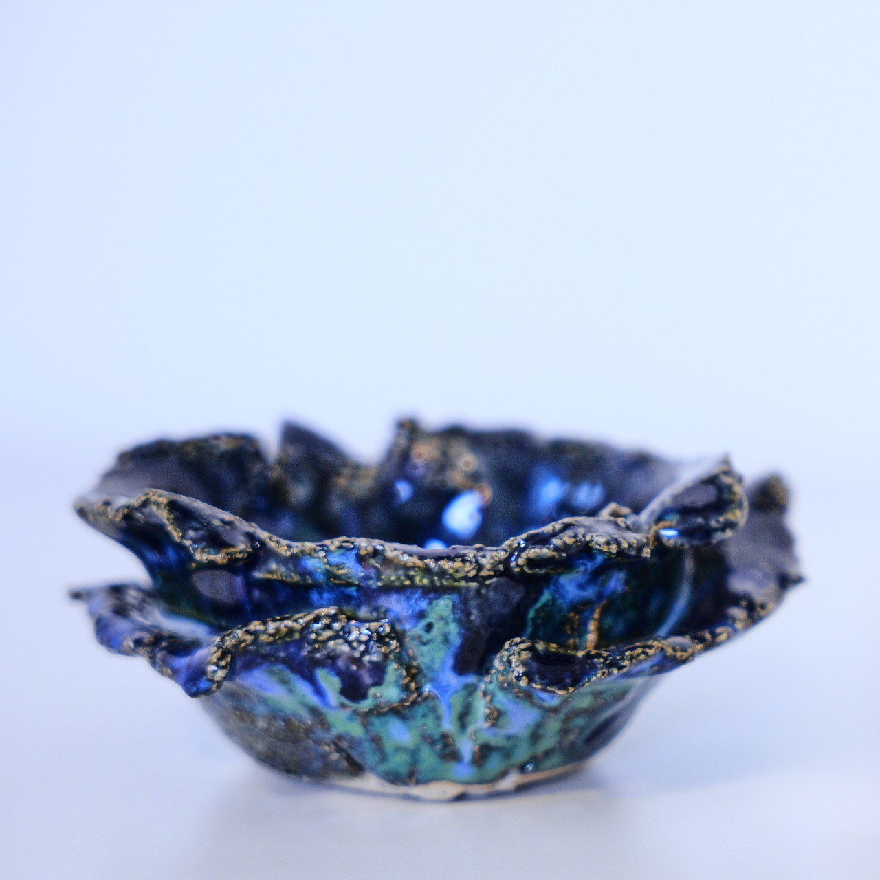 Two candleholders "Blue Roses of Hope"